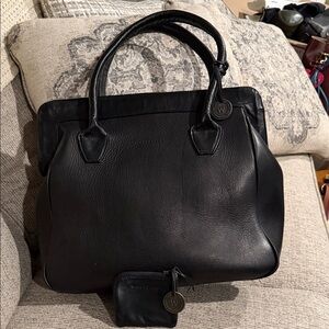 Wanderers Travel Co Monte Carlo Handbag + Leather Coin Pouch Black Leather GUC